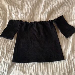Off the shoulder smocked top